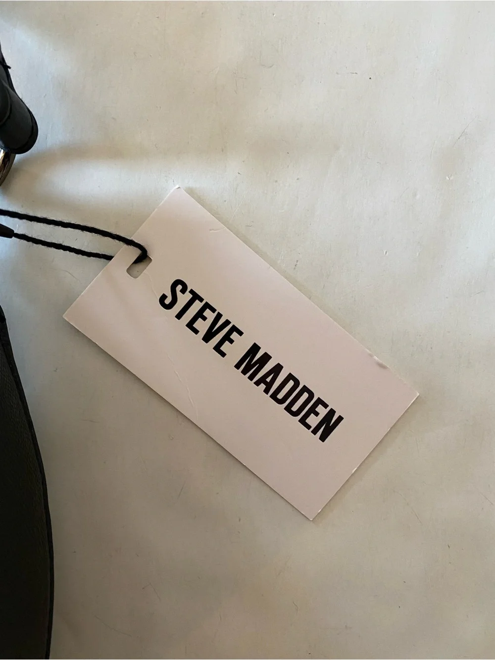 Steve Madden Lohan Shoulder Bag New NWT Black Silver Faux Leather Womens Small